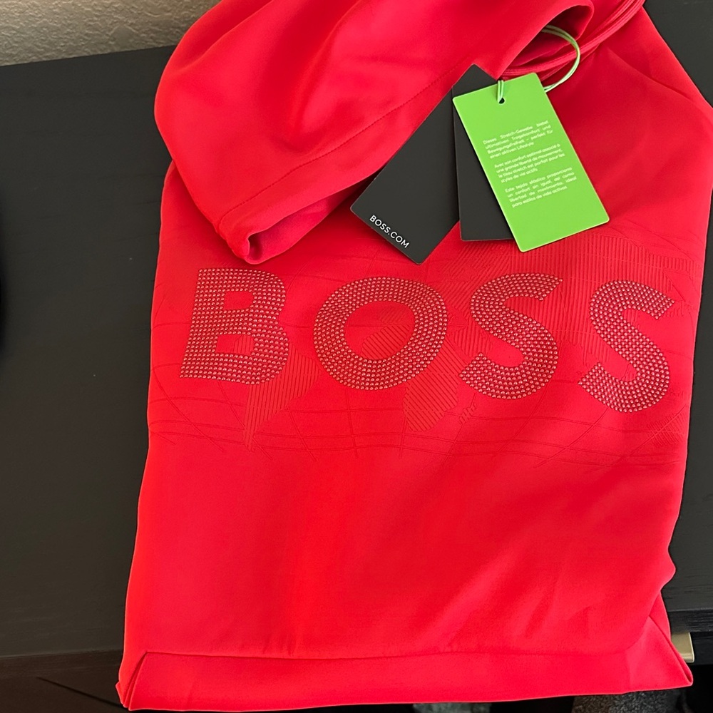 BOSS Red Men's Hoodie with Embossed Logo